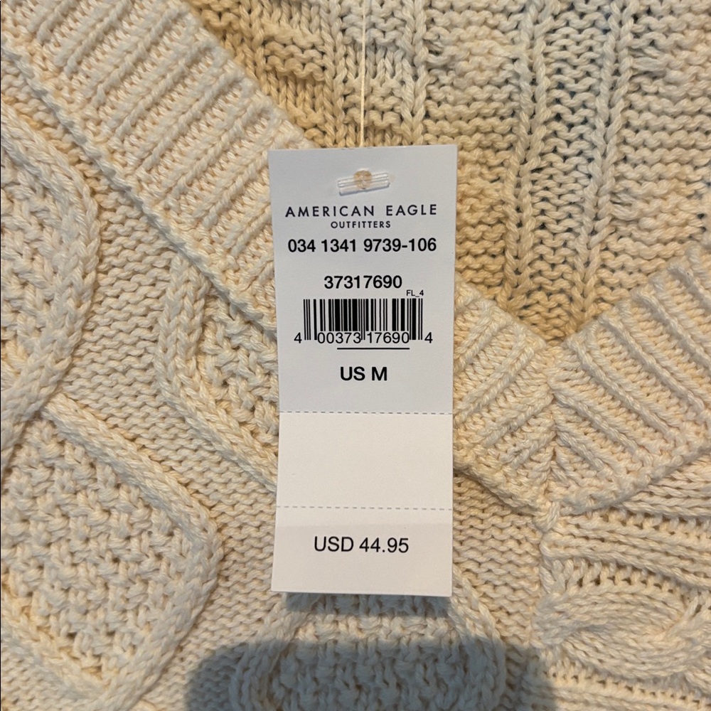 Nwt American Eagle Outfitters Cream V-Neck Sweater - Picture 3 of 4